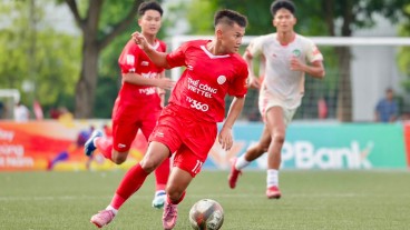 Hoàng Công Hậu lập cú đúp, tiền đạo U19 Việt Nam khép lại chiến thắng 6-0 của U21 Thể Công - Viettel
