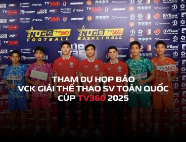 Ba cầu thủ chia sẻ tại họp báo VCK Giải Thể thao Sinh viên Toàn quốc 2025 - Cúp TV360
