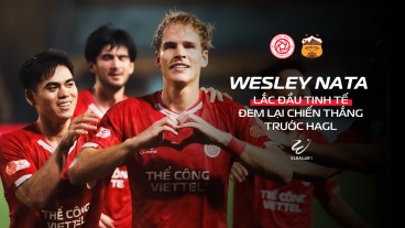 Wesley Nata đánh đầu “kết liễu” HAGL: Xuất hiện đúng lúc, Thể Công - Viettel chiến thắng tại Hàng Đẫy